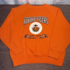 Vintage Auburn Tigers 1990 Hall of Fame Bowl Crewneck College Jogs Large
